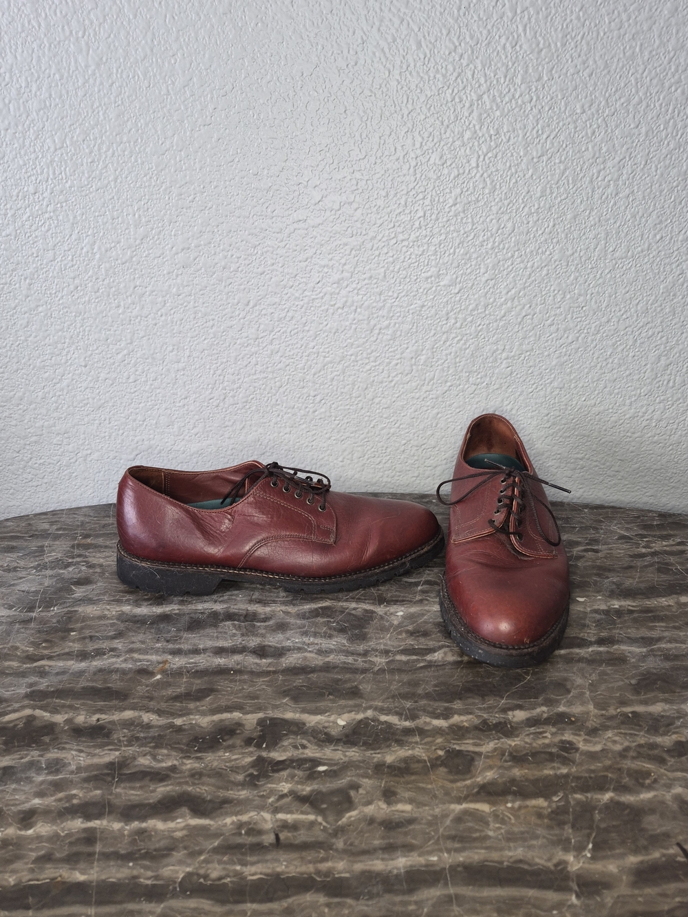 HS Trask Oxford Shoes Mens 11.5 M Brown Cap Toe Pebbled Leather Lace Up  1001